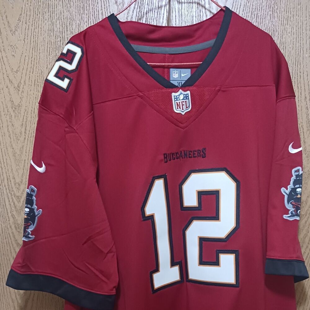 Tom Brady (Nike)-(Buccaneers)-(Jersey)-(Red)-(New Con.)-(+Free Item)-(XL)-$80.00 - Picture 1 of 9